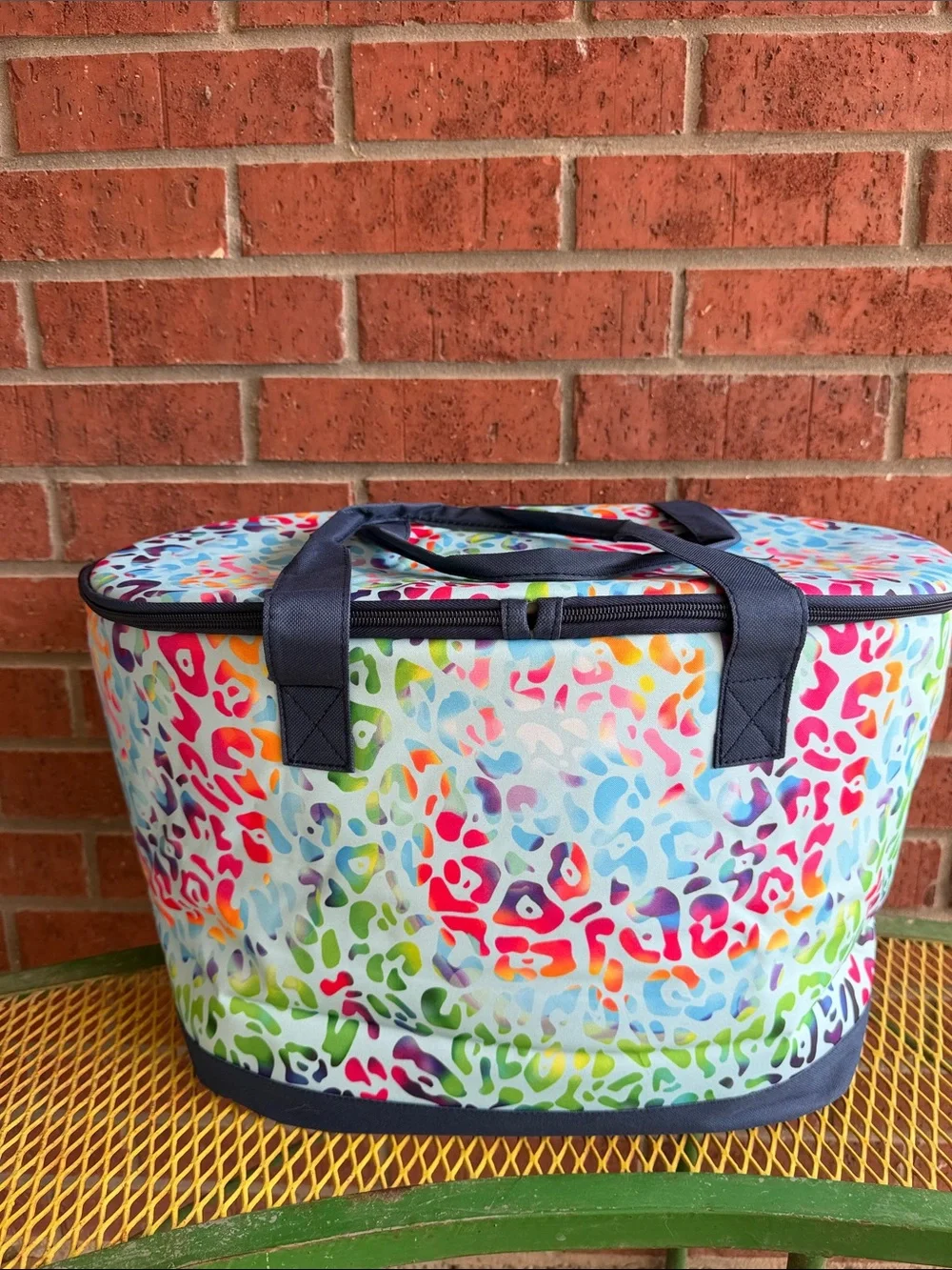 NWT NGIL Blue Tie Dye Leopard Insulated Cooler, ball park, pool, beach, camping